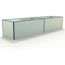 Carré potager surélevé pour herbes et légumes Aluminium daniela - 387 x 99 x 77 cm - alu-natur - indéformable et résistant aux intempéries avec