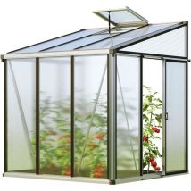 Gewächshaus Anlehngewächshaus Ella 33 - Aluminium - 199x194 cm - 16 mm Polycarbonat-Platten - GFP