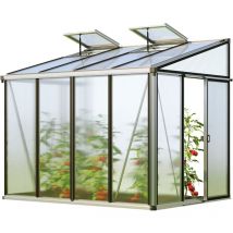 GFP - Gewächshaus Anlehngewächshaus Ella 34 - Aluminium - 263x194 cm - 16 mm Polycarbonat-Platten