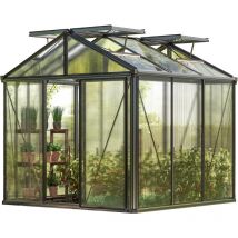 GFP - Gewächshaus Diamas 21 Premium 235x235 cm mit integriertem Fundament 16 mm Doppelstegplatten, Farbe Anthrazit