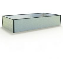 GFP - halfsize Huerto urbano de aluminio - Jardinera compacta y resistente enaluminio anodizado - 195 x 99 x 39 cm