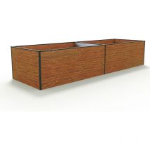 GFP - Hochbeet Kräuter-Gemüse-Beet kingsize daniela Aluminium - 387 x 119 x 77 cm - Holzoptik - formstabil und witterungsbeständig mit