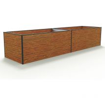 GFP - Hochbeet Kräuter-Gemüse-Beet kingsize daniela Aluminium - 387 x 99 x 77 cm - Holzoptik - formstabil und witterungsbeständig mit