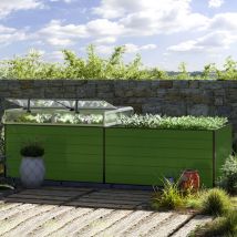 GFP - Huerto urbano Jardinera Aluminio Daniela - 297 x 119 x 77 cm Estructura estable y resistente a la intemperie con perfiles de cámara hueca de