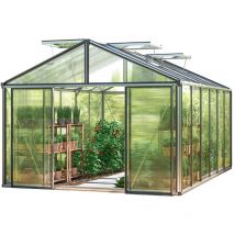 GFP - Invernadero Asteria 24 Light 311x460 cm placas alveolares de 12 mm, color aluminio natural