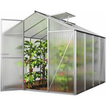 GFP - Invernadero ECO-Star 4 estructura de aluminio 192x256 cm, placas de policarbonato de 6 mm - resistentes a la intemperie