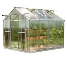 Carpasol - gfp Invernadero Saphir 4 estructura de aluminio 259x259 cm, placas alveolares de 8 mm, con sistema de apertura automático de ventanas y