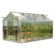 Carpasol - gfp Invernadero Saphir 6 estructura de aluminio 259x384 cm, placas alveolares de 8 mm, con sistema de apertura automático de ventanas y