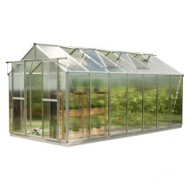 GFP - Invernadero Saphir 7 estructura de aluminio 259x449 cm, placas alveolares de 6 mm, con sistema de apertura automático de ventanas y base de