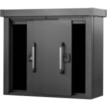 Gfp Primeyard Armadio Da Esterno In Metallo 135x55x112 Cm Casetta Da Giardino Antracite Pavimento Incluso