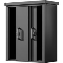Toolport - gfp Primeyard Geräteschrank Metall 150x78x161 cm Gartenschrank Schiebetür anthrazit inkl. Fußboden