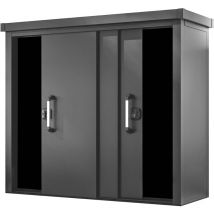 Toolport - gfp Primeyard Geräteschrank Metall 210x78x191 cm Gartenschrank Schiebetür anthrazit inkl. Fußboden