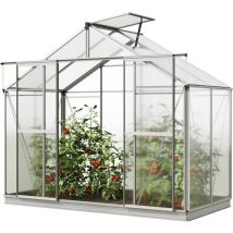 Carpasol - gfp Serra Orchidee 2 costruzione in alluminio 256 x 131 cm lastre di policarbonato - con telaio di fondazione e apri-finestra automatici