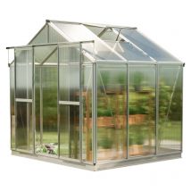 GFP - Serra Saphir 3 telaio in alluminio 259 x 195 cm, lastre a doppia parete di 8 mm, con apri-finestra automatico e telaio di fondazione