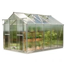 Tendapro - gfp Serra Saphir 5 telaio in alluminio 259 x 322 cm, lastre a doppia parete di 8 mm, con apri-finestra automatico e telaio di fondazione