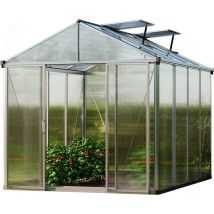 Serra titan 23 telaio in alluminio 222 x 365 cm, lastre a doppia parete di 10 mm, con apri-finestra automatico e ripiano pieghevole - GFP