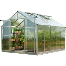 Tendapro - gfp Serra Topas 5 telaio in alluminio 225 x 322 cm, lastre a doppia parete di 8 mm, con apri-finestra automatico e telaio di fondazione