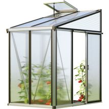 Serre adossée Ella 32 - panneaux en polycarbonate d'env. 16 mm - 137x194 cm - Aluminium - GFP