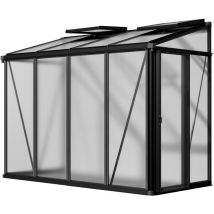 Serre adossée Flora 24 - panneaux en polycarbonate d'env. 16 mm - 263x142 cm - Aluminium - GFP