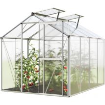 GFP Serre de jardin Jasmin 4 structure en aluminium 192 x 256 cm panneaux en polycarbonate