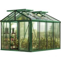Serre Diamas 22 Light 235x311 cm avec cadre de fondation intégré Panneaux double paroi 12 mm, couleur vert mousse - GFP
