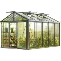 Serre Diamas 23 Light 235x385 cm avec cadre de fondation intégré Panneaux double paroi 12 mm, couleur aluminium nature - GFP