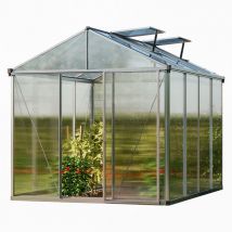 Tendapro - gfp Serre Premium 22 en aluminium - 222x294 cm - panneaux double paroi 10 mm, avec 2 ouvre-fenêtres automatique