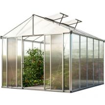 Serre Rubin 5 aluminium 262x320 cm, panneaux double paroi épais 10 mm indéformables et résistants aux intempéries - GFP