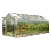Serre Saphir 8 cadre aluminium 259x513 cm Plaques double paroi 8 mm indéformables & résistantes aux intempéries - GFP