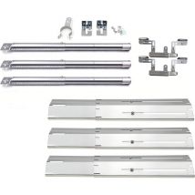 Universal Edelstahl 31-44 cm Brenner und 30-53 cm Brennerabdeckung, Crossover Rohr für Landmann, Campingaz, Taino, Brinkmann, Flammenverteiler &