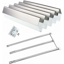 GFTIME 57cm Flavorizer Bar et 71cm Brûleur pour Weber Spirit 300 E310 E320 avec 3 boutons latéraux (2007-2012), Spirit 700, Weber 900, Pièces de