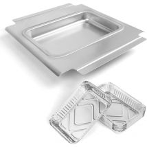 80580 Bac d'égouttement pour barbecue Weber Q200 Q300 Q220 Q240 Q2000 Q2200 Q320, bac de récupération avec 15 inserts en aluminium, bac d'égouttage