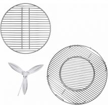 54,5cm Grille de Cuisson, 43 cm Grille à Charbon et Système Nettoyage Kit pour gril à charbon de bois Weber 57CM One-Touch Silver, Bar-B-Kettle,