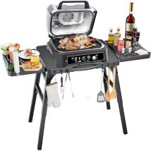 Gftime - Universal Tragbarer Grillwagen für Enders Urban, Weber Q100 Q200 Q300 Serie, Ninja Woodfire Grill, Burnhard Wayne, Faltbarer Outdoor