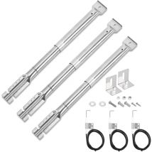 GFTIME 31-42 cm Brenner Universal Einstellbar Edelstahl Ersatzteile für Tepro, Taino, Barbecook, Campingaz, Charbroil, Blooma, Edelstahl