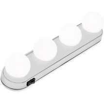 Miroir Cosmétique Portable, Lumière De Miroir, 4 Ampoules Hollywood Kit De Lumière Led Pour Miroir Cosmétique
