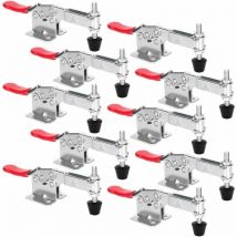 Sevengirl - GH-201-B Lot de 10 sauterelles de menuisier, capacité 90 kg, fermoirs rapides horizontaux réglables pour machines, menuiserie, soudage