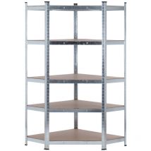 Orion91 - Rayonnage d'angle modulaire galvanisé 5 étagères réglables 180x90x40x40x70,5cm 875Kg 7house