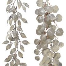 Guirnalda con hojas y purpurina 150 cm. Única pieza