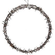 Ghirlanda Luminosa Decorativa Catena con 500 Luci led ø 58 cm Bianco Caldo IP44 Decorazione Natalizia da Appendere per Porte e Finestre con 8