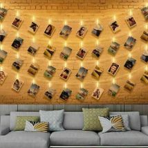 Ghirlanda luminosa per foto - Ghirlanda luminosa per interni da 6M 40 LED, alimentata a batteria - Parete fotografica per promemoria fotografici,