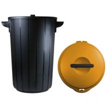 Gi= style pattumiera eco solution lt. 35 - cm. 42,5X37,5X54 h col. nero/giallo