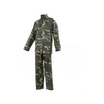 Issa - Completo impermeabile Hunting taglia xl militare mimetico da caccia composto da giacca con zip cappuccio e pantalone in poliestere spalmato