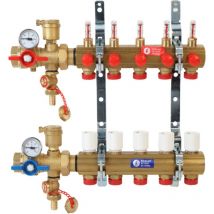 Giacomini R553FK/4 Pre-assembled manifold kit with flow meters - 4 outlets