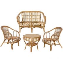 Giada 3 plus 1 salon de jardin en bambou et osier
