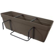 60 cm giardiniere con squadra di fissaggio quadrato - Grigio