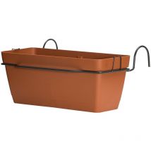 60 cm giardiniere con supporto perimetrale metallico - Terracotta