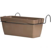 60 cm giardiniere con supporto perimetrale metallico - Grigio