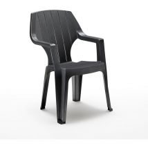 Giardino terrazzo poltrona resina alta 61x58x88h antracite 2PZ