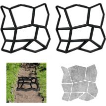 Gießformen 2er Set, Diy Gartenweggestaltung, Selber Gießen, Hxbxt: 3,6x36x36 Cm, Kunststoff, Schwarz